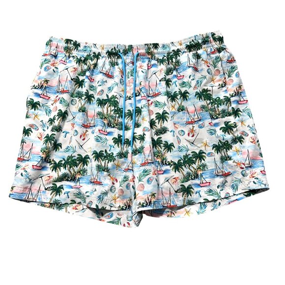 Caribbean Big Man 2XB Mesh Lined Swim Trunks Boats Beach Tropical Retail - Picture 1 of 8